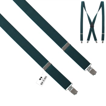 Подтяжки Bow Tie House изумрудные 2.5Х см однотонные 09527