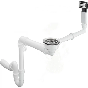 Сифон для кухонной мойки HANSGROHE D16-10 впуск 70 мм выпуск горизонтальный хром 43927000