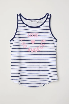 Майка для девочки белая в полоску H&M 146-152см (400092585)