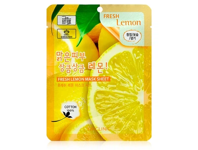 Тканевая маска для лица с экстрактом лимона 3W Clinic Fresh Lemon Mask Sheet (8809689370037)