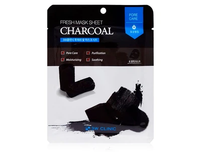 Тканевая маска для лица с древесным углем 3W Clinic Fresh Charcoal Mask Sheet (8809689370051)