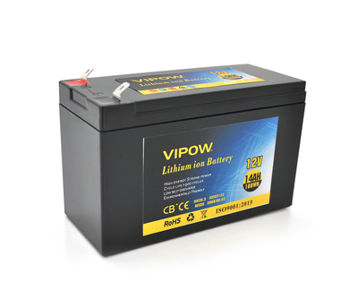 Акумуляторна батарея літієва Vipow 12 V 14A з елементами Li-ion 18650 з вбудованою платою ВМS, (3S7P) (151х65х94(100))мм