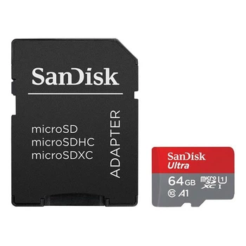 Карта пам'яті microSDXC SanDisk Ultra 64 ГБ Class 10 UHS-I U1 A1 до 140 МБ/с з SD-адаптером
