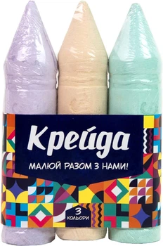 Мел карандаш Strateg большой цветной 3 шт (50123)(4823113847340)
