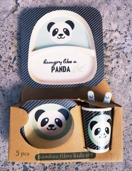 Набор детской бамбуковой посуды Panda Панда 5 в 1