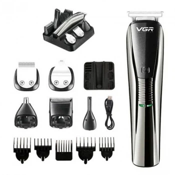 Беспроводная машинка для стрижки волос и триммер 6 в 1 VGR V-029 Professional аккумуляторная 10 Вт