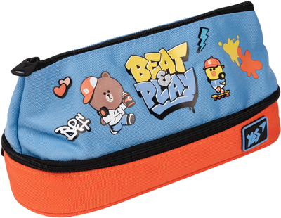 Пенал м'який YES PH-24-2 Line Friends Блакитний 2 відділення (5056574414526)