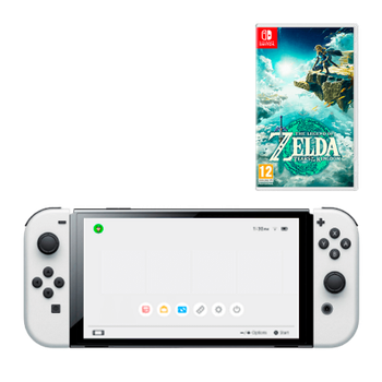 Набор Консоль Nintendo Switch OLED Model HEG-001 64GB (045496453435) White + Игра The Legend of Zelda: Tears of the Kingdom Русская Озвучка