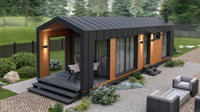 Модульный домик для отдыха Send House 42, дом 12 х 3,5 м