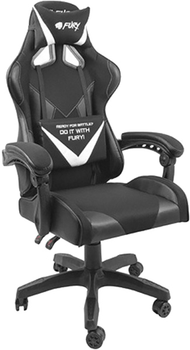 Крісло ігрове Fury Gaming Chair Avenger L 60 мм Black-White (NFF-1711)