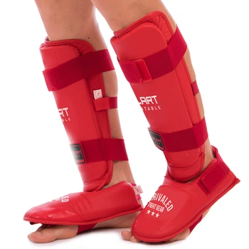 Защита голени и стопы защита для ног Zelart Heroe 3958 размер XL Red