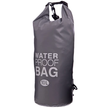 Водонепроникний гермомішок з плечовим ременем Waterproof Bag 6878 10л Grey