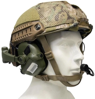 Наушники тактические активные Earmor M32X MARK3-FG шумоподавляющие защитные с адаптерами Олива (M32XMARK3-FG)