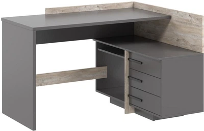 Компьютерный стол Mesa Эстет 129 х 102 х 75 см правый Дуб Клондайк/ Графит (МС20)
