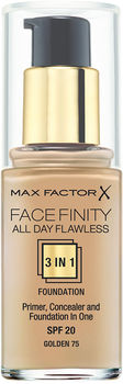 Тональна основа Max Factor Facefinity All Day Flawless 3 в 1 30 мл 75 Легка засмага (3614225851667)