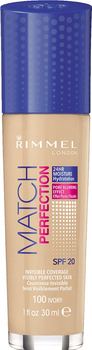 Podkład nawilżający Rimmel Match & Perfect 100 Ivory 30 ml (3614220954011)