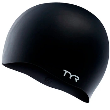 Шапочка для плавания TYR Long Hair Wrinkle Free Silicone Cap, Black (LCSL-001)