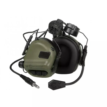 Тактичні навушники EARMOR M32Н Olive з кріпленням