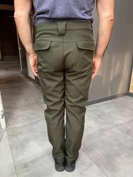 Штани зимові тактичні софтшел флісові, розмір XXL, Олива, утеплені штани для військових