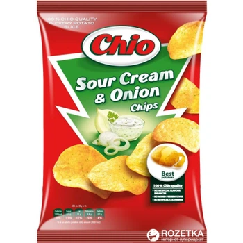 Чіпси Chio Chips зі смаком цибулі та сметани 75 г (5997312700672)