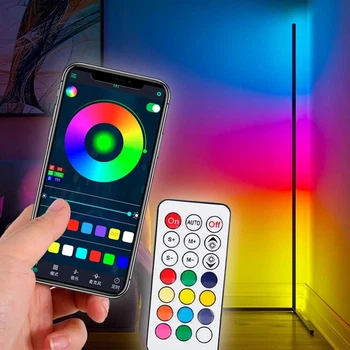 Напольная угловая RGB лампа с пультом управления и с управлением с телефона (EL-2187)