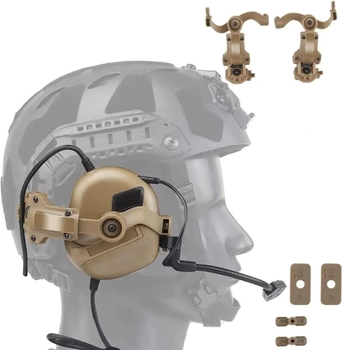 Комплект активні навушники EARMOR M32 + адаптери кріплення Койот