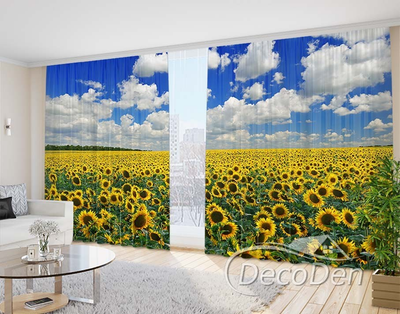 3D Фото Штори PHOTODECOR "Соняшники під блакитним небом"