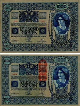 Банкнота Австрия 1000 крон 1902 (1919) UNC (P59)