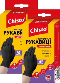 Набор Перчаток Chisto нитриловых размер M 10 шт х 2 пачки (2000998939823)