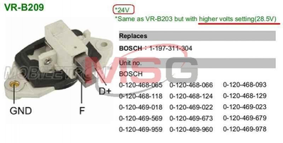 Регулятор напруги генератора Mobiletron (VRB209)