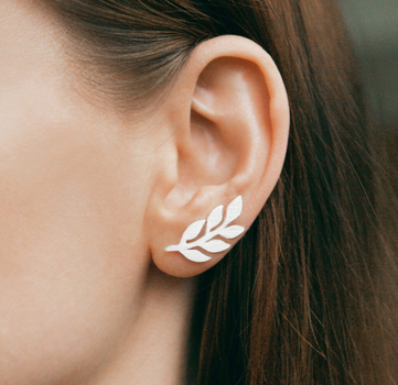 Срібні сережки листочки (АРТ. №645) Dadiverin Jewelry