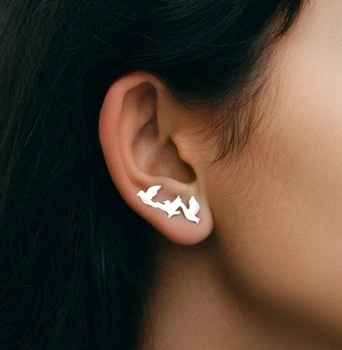 Срібні сережки у вигляді птахів (АРТ. №6025) Dadiverin Jewelry