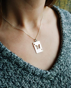 Срібний кулон у вигляді карти з метеликом і сердечками (АРТ. №272) Dadiverin Jewelry