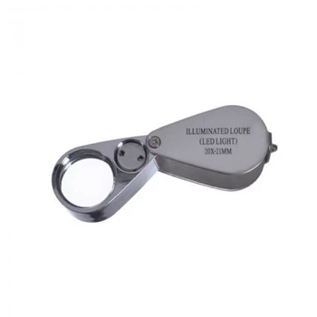 Лупа ювелирная 20Х 21мм с подсветкой, (2LR927), MG21007