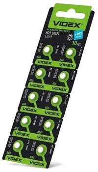 Батарейка AG0 LR521 Alkaline 10шт D5.8mm-H2.15mm Videx
