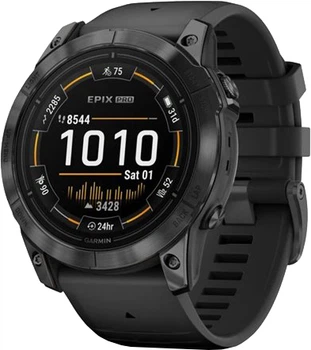 Смарт-годинник Garmin epix Pro (Gen 2) Standard Edition 51 mm Slate Grey with Black Band (753759318277)
