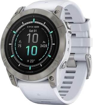 Смарт-часы Garmin epix Pro (Gen 2) Sapphire Edition 51 mm Titanium with Whitestone Band (010-02804-11)