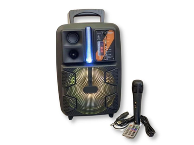 Автономна акустична система XPRO QS-2805 валіза 30Вт, USB, SD, FM радіо, Bluetooth, 1 мікрофон, ДК чорна (QS-2805)