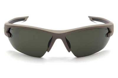 Окуляри захисні Venture Gear Tactical Semtex 2.0 Tan (forest gray) Anti-Fog, чорно-зелені в пісочній оправі