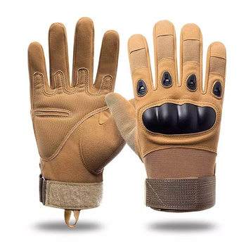 Тактичні рукавички повнопалі Пісочні, розмір M, Oakley / Закриті військові рукавиці