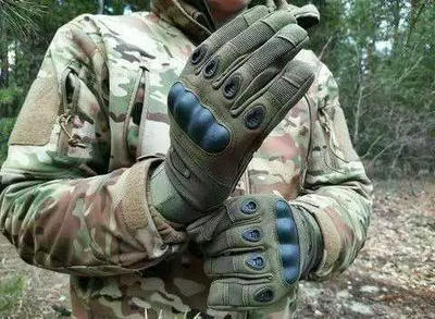 Тактические перчатки полнопалые Зеленые, размер ХL, Oakley / Закрытые военные перчатки