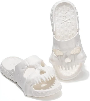 Повчедневные тапочки Skull для пляжа и улицы Белые 36р 23см Без бренда (Skslip36white)