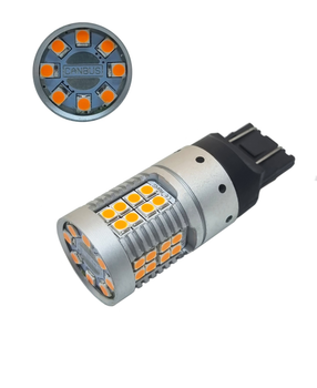 Светодиодная лампа с цоколем 7443 W21/5W T20 40SMD 3030 3400Lm 12V Жёлтый с обманкой (74718)