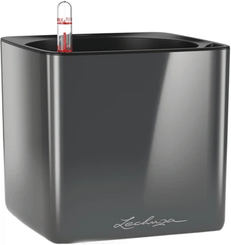 Умный вазон Lechuza Cube Glossy 16 Антрацитовый блестящий (13521)