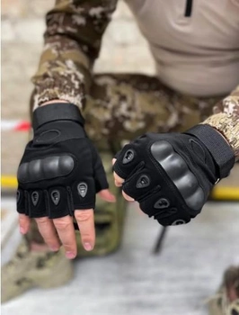 Рукавиці Тактичні Короткопалі З Захистом Кісточок Пальців XL OAKLEY Чорні