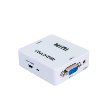 Перехідник з VGA на HDMI зі звуком MiNi VGA2HDMI Білий (VS7004213)