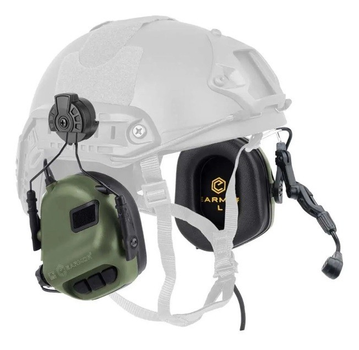 Активные наушники EARMOR M32H mod3 с Микрофоном для шлема, каску FAST Олива (M32H-FG/ARC-MOD3)