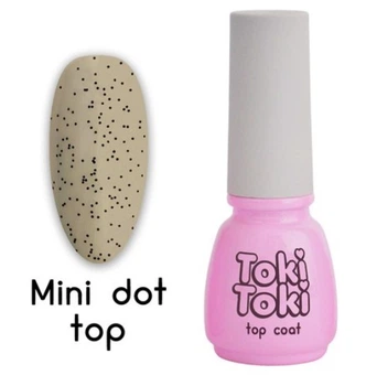 Топ для ногтей без липкого слоя Toki-Toki Mini Dot Top, 5 мл, маленькие черные частички