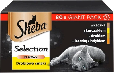 Mokra karma pełnowartościowa i zbilansowana karma Sheba selection drobiowe smaki w sosie 80x85 g (4770608263959)