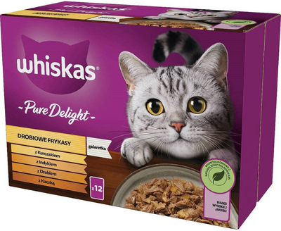 Mokra karma dla kotów dorosłych Whiskas saszetki potr pure delight drób 12x85 g (5900951302534)